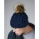 Gorros lana con pompom extraible de poliacrílico Marino detalle 2