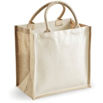 Bolsa yute laminado y algodón natural de 30 cm