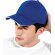 Gorra de 6 paneles ecológica Oxford azul/negro detalle 2