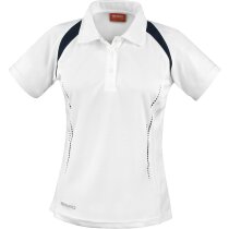 Polo de mujer combinado deportivo 135 gr personalizado blanco/negro Polo de mujer combinado deportivo 135 gr personalizado blanco/negro