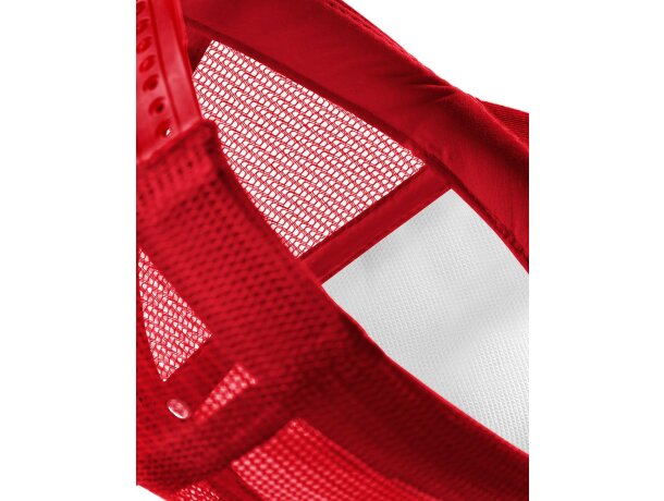 Gorra  modelo vintage especial para sublimación Rojo clasico/blanco detalle 5