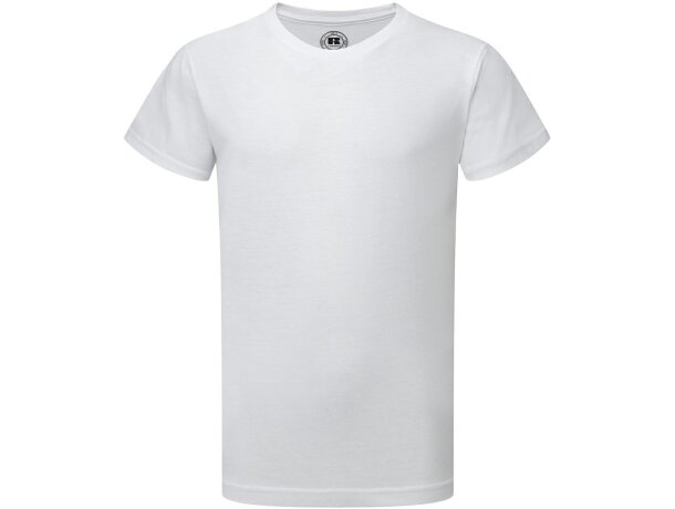 Camiseta publicitaria Russell niños polialgodón 160g HD Burdeos detalle 1