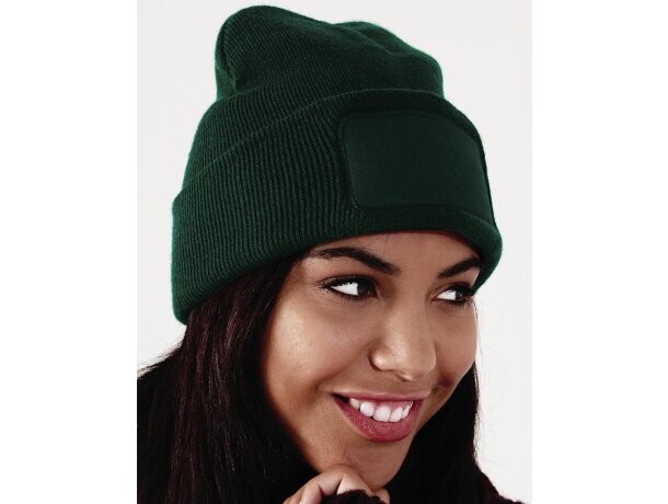 Gorro polar fabricado en poliester Verde botella detalle 4