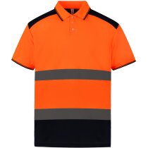 Polo Onchan naranja fluor con cintas reflectantes
