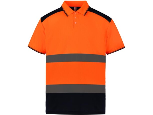 Polo con cintas de alta visibilidad para 120 g/m2 detalles en contraste