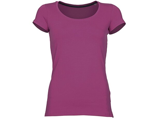 Camiseta de mujer entallada 170 gr grabada fucsia