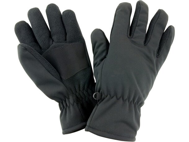 Guantes Thermal softshell con logo, membrana TPU y micropolar Negro detalle 1