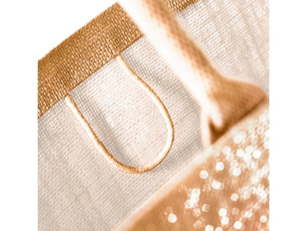 Bolsa Shimmer Yute Shopper Natural/dorado detalle 1