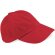 Gorra de algodón con cierre de hebilla y perfil bajo roja con logo