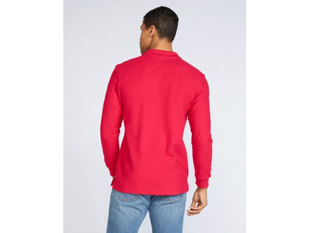 Polo 100% algodón de hombre Rojo detalle 1