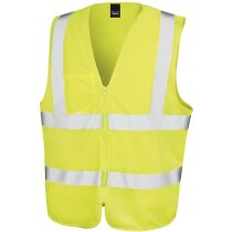 Chaleco de poliester con bolsillos barato naranja fluor Chaleco de poliester con bolsillos barato naranja fluor