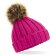 Gorro con pom pom para niños Fucsia detalle 2