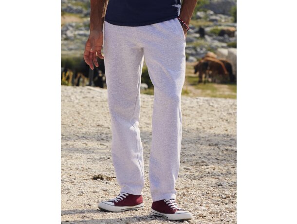 Pantalón unisex con bolsillos laterales poliéster 280 g/m2 Fruit Of The Loom Gris brezo detalle 2