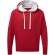 Sudadera unisex contrastada Rojo/blanco