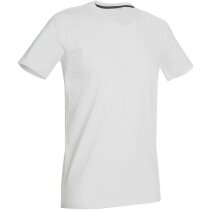 Camiseta manga corta cuello en V 170 gr blanca con logo