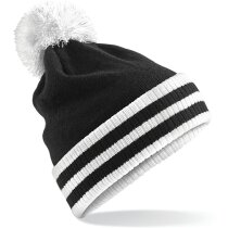 Gorro con pompón acrílico personalizado negro/blanco Gorro con pompón acrílico personalizado negro/blanco