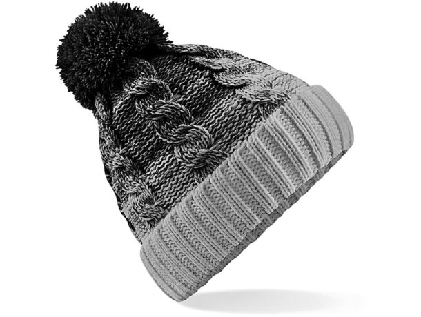 Gorro Beechfield con pompón poliacrílico degradado para imprimir Naranja mandarina/negro detalle 6