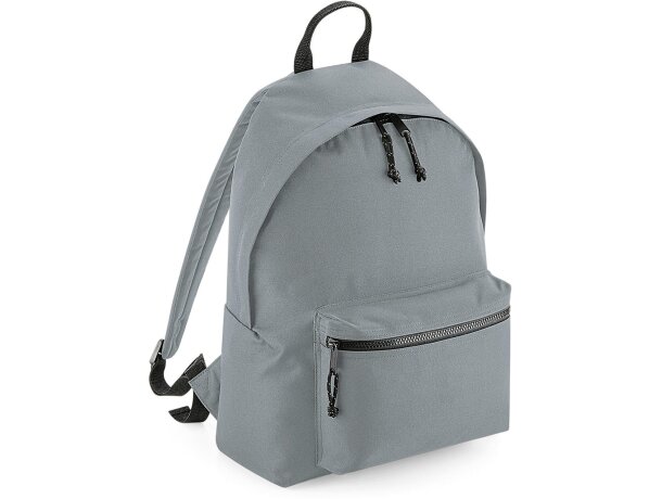 Mochila infantil personalizada poliéster con asa de mano Gris puro detalle 2