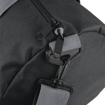 Bolsa de deporte cilíndrica con asas de mano personalizada negra Bolsa de deporte cilíndrica con asas de mano personalizada negra