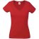 Camiseta cuello en V Valueweight de mujer roja