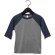 Camiseta bebé 3/4 Baseball Negro melange/gris