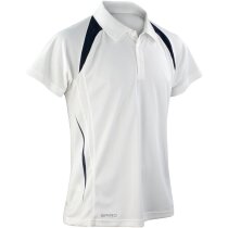 Polo de manga corta deportivo combinado 135 gr blanco y negro personalizado