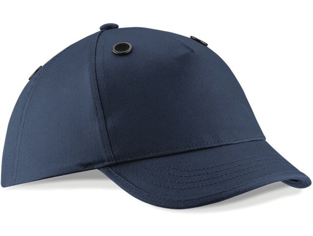 Gorra de algodón de alta calidad con cierre ajustable trasero con logo azul marino