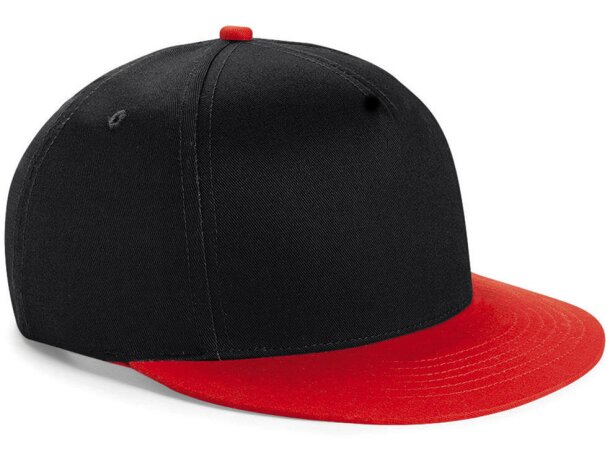 Gorra con logo de algodón con visera plana y detalles en contraste Joven Gris/lime detalle 1