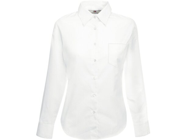 Camisa popelín manga larga Fruit of the Loom ajustada mujer Rojo detalle 4