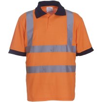 Polo De Poliester Con Bandas Reflectantes Y Con Botones Personalizado Naranja Fluor