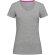 Camiseta de mujer manga corta cuello ancho gris brezo
