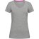 Camiseta de mujer manga corta cuello ancho Gris brezo