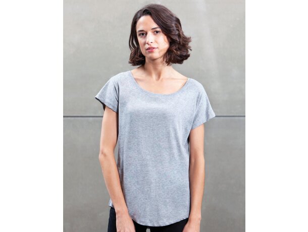 Camiseta Holgada mujer Gris escarchado detalle 2