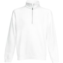 Sudadera con media cremallera de colores personalizada blanca