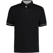 Polo unisex contrastado tejido mixto 220 gr personalizado negro/blanco