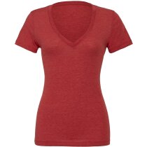 Camiseta cuello en V de mujer naranja