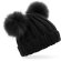 Gorro canalé poliacrílico pompones polipiel infantil