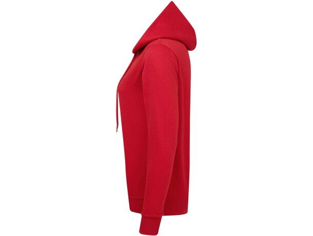 Sudadera con capucha y cremallera entera de mujer Rojo detalle 2