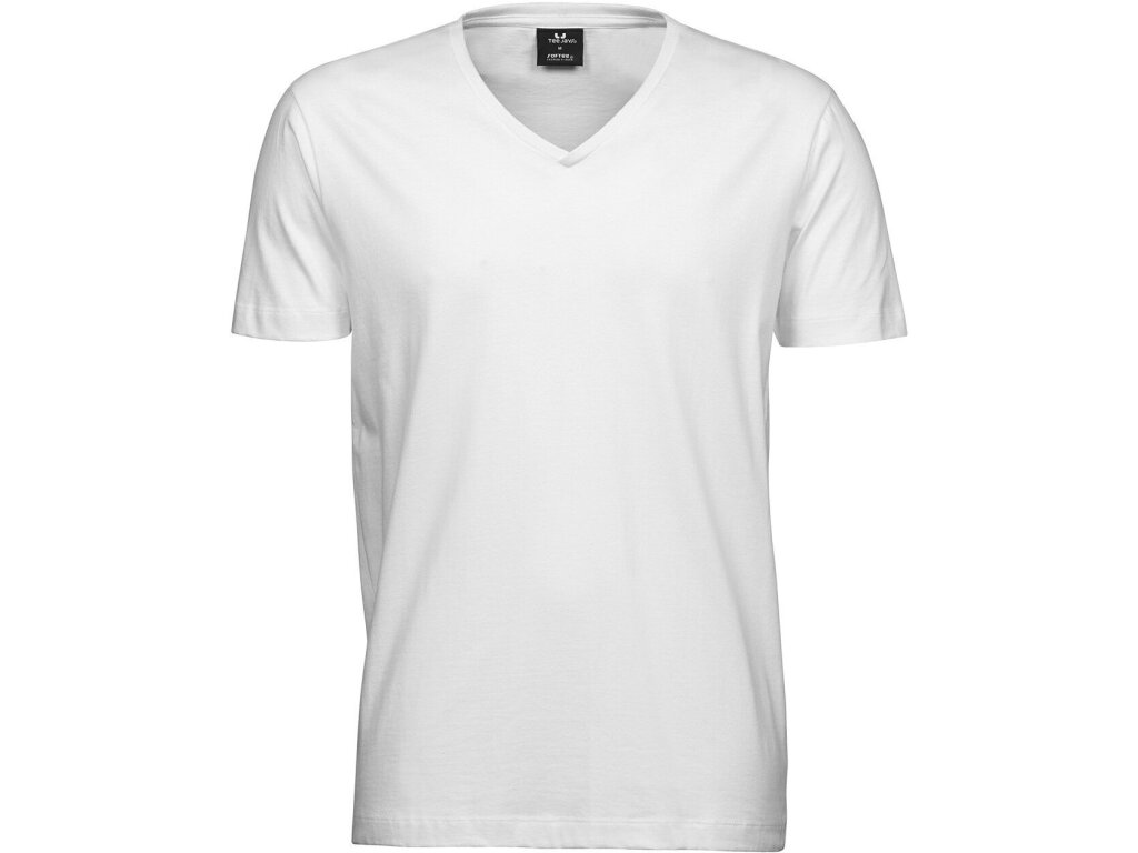 Camiseta blanca hombre cuello v outlet