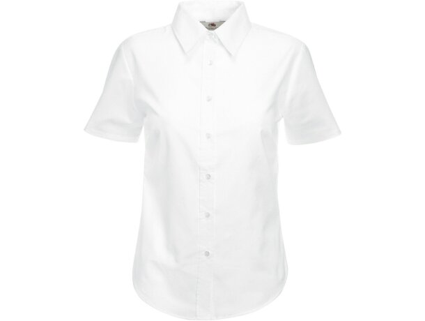 Camisa Oxford mujer entallada algodón poliéster cuello clásico Marino detalle 5