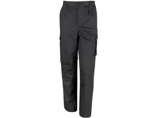 Pantalón laboral femenino Action sarga 270g/m² con rodilleras Negro detalle 1