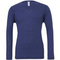 Camiseta Cuello V manga larga Triblend azul Camiseta Cuello V manga larga Triblend azul