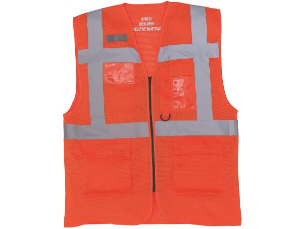 Chaleco Ejecutivo Reflectante Malla Transpirable Alta Visibilidad Amarillo/marino detalle 3