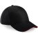 Gorra de 6 paneles ecológica Negro/rojo