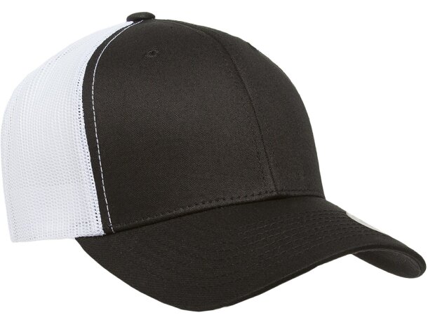 Gorras trucker baratas 6 paneles malla y visera curvada Retro Masilla/botella detalle 7