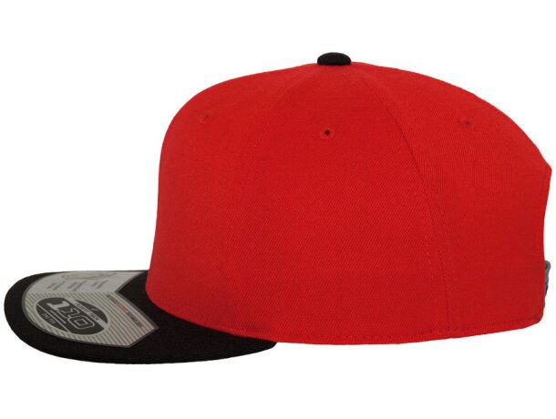 Gorra Snapback 6 panles ajustada Rojo/negro detalle 17