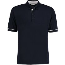 Polo unisex contrastado tejido mixto 220 gr negro y blanco