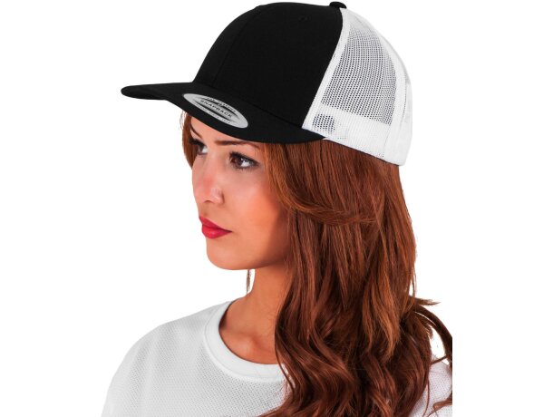 Gorra Retro Trucker 2-tone Negro/blanco detalle 2