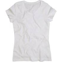 Camiseta cuello en V ligera 135 gr blanca