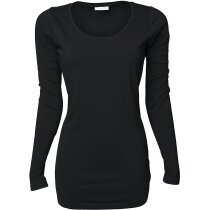 Camiseta manga larga de mujer ajustada 170 gr personalizada negra Camiseta manga larga de mujer ajustada 170 gr personalizada negra